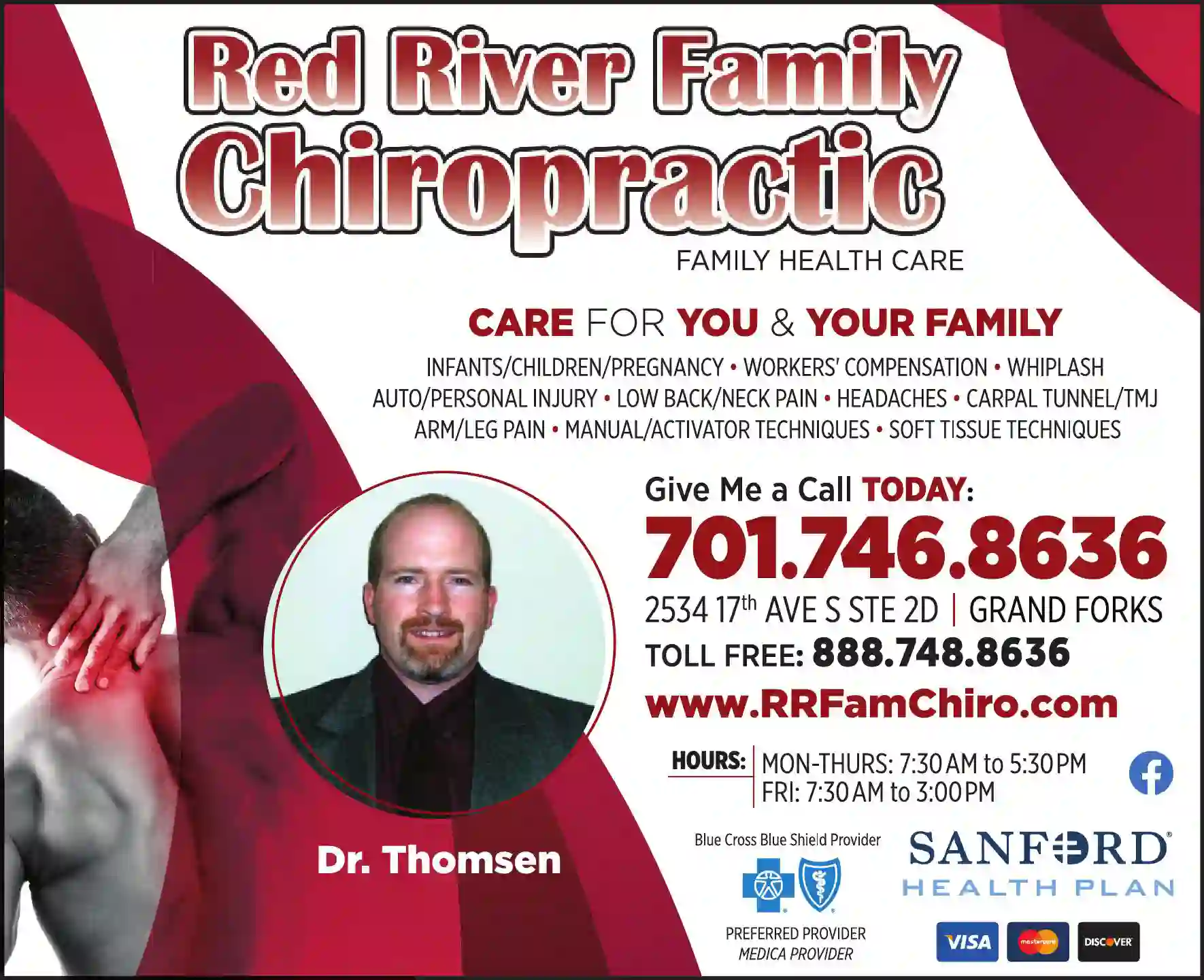 Chiropractors, D.C. print ad for Red River Family Chiropractic