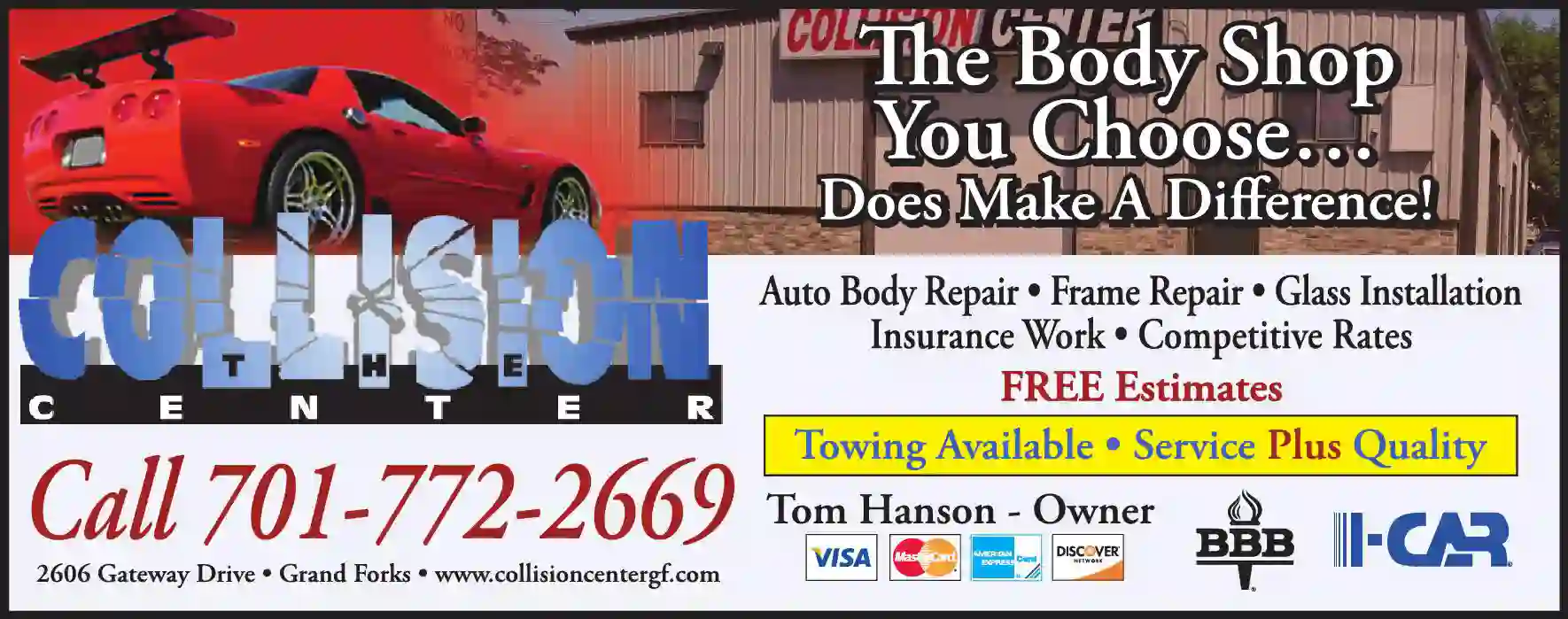 Auto Body Repair & Paint print ad for Collision Center The