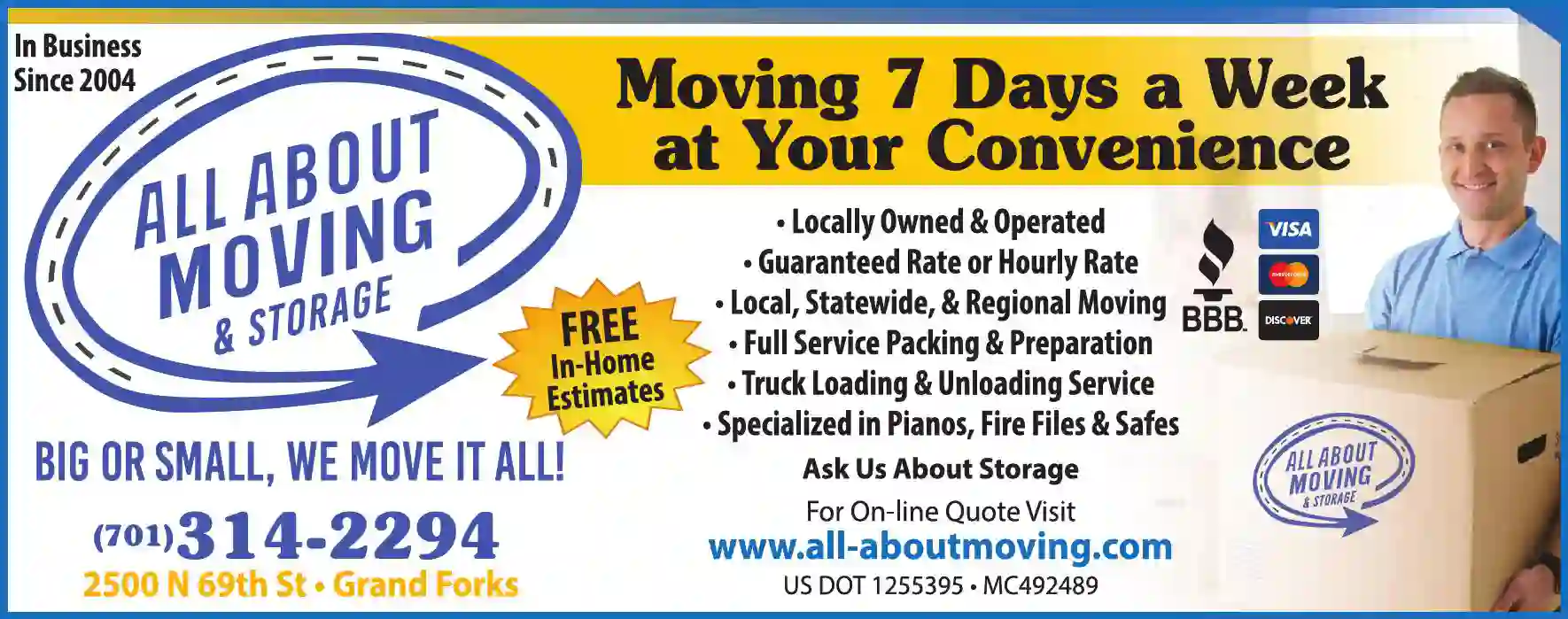 Movers print ad for All About Moving & Storage
