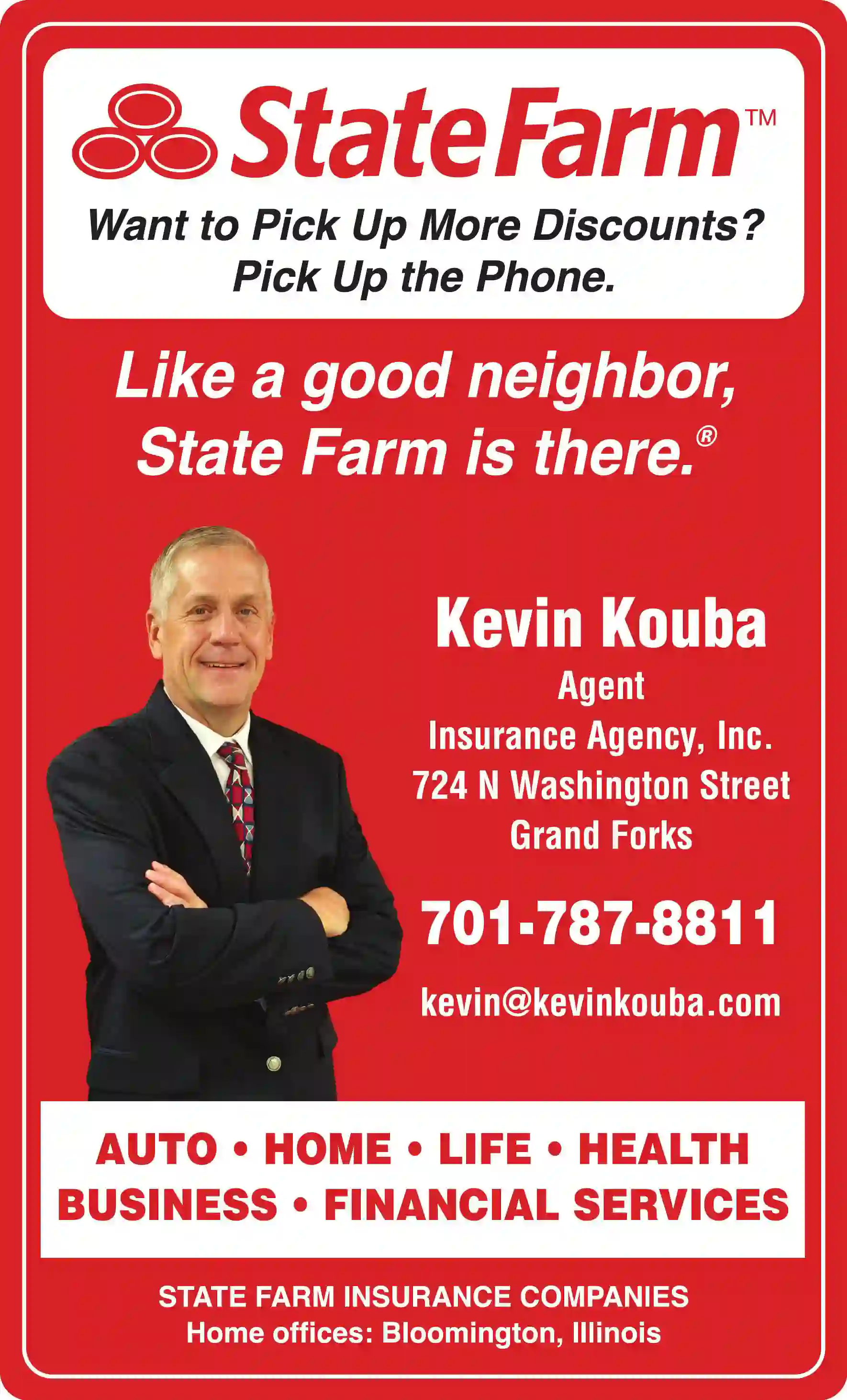 Insurance print ad for State Farm Insurance - Kouba Kevin Insurance Agency Inc