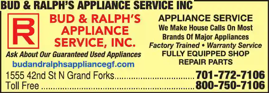 Appliances - Major - Service & Repair print ad for Bud & Ralph's Appliance Service Inc