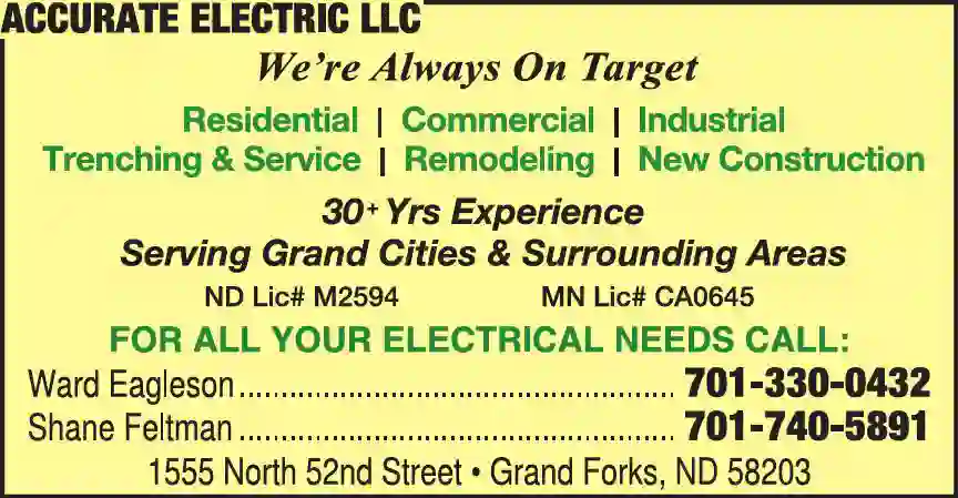 Electricians print ad for Accurate Electric LLC