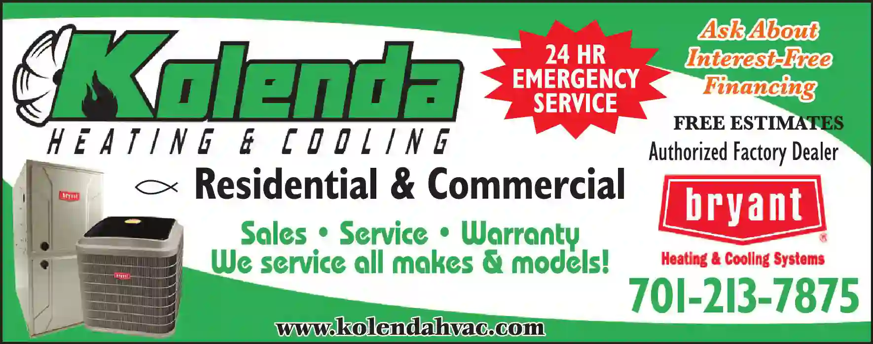 Heating Contractors print ad for Kolenda Heating & Cooling