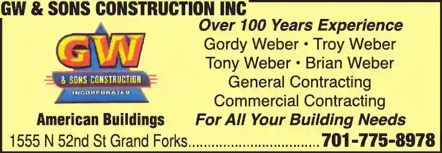 Buildings - Metal print ad for GW & Sons Construction Inc