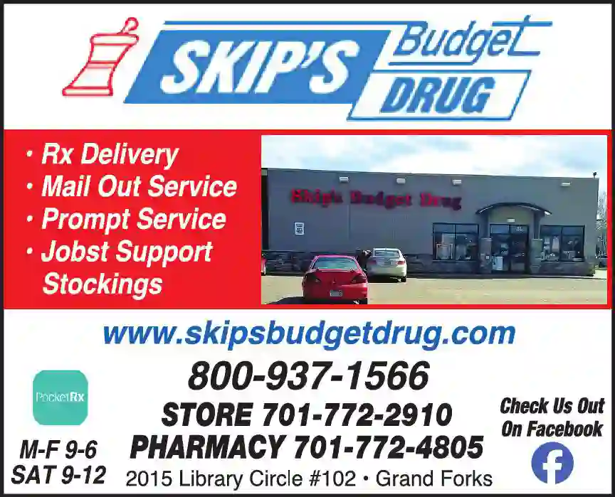 Pharmacies print ad for Skip's Budget Drug