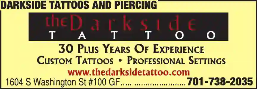 Tattooing print ad for Darkside Tattoos And Piercing