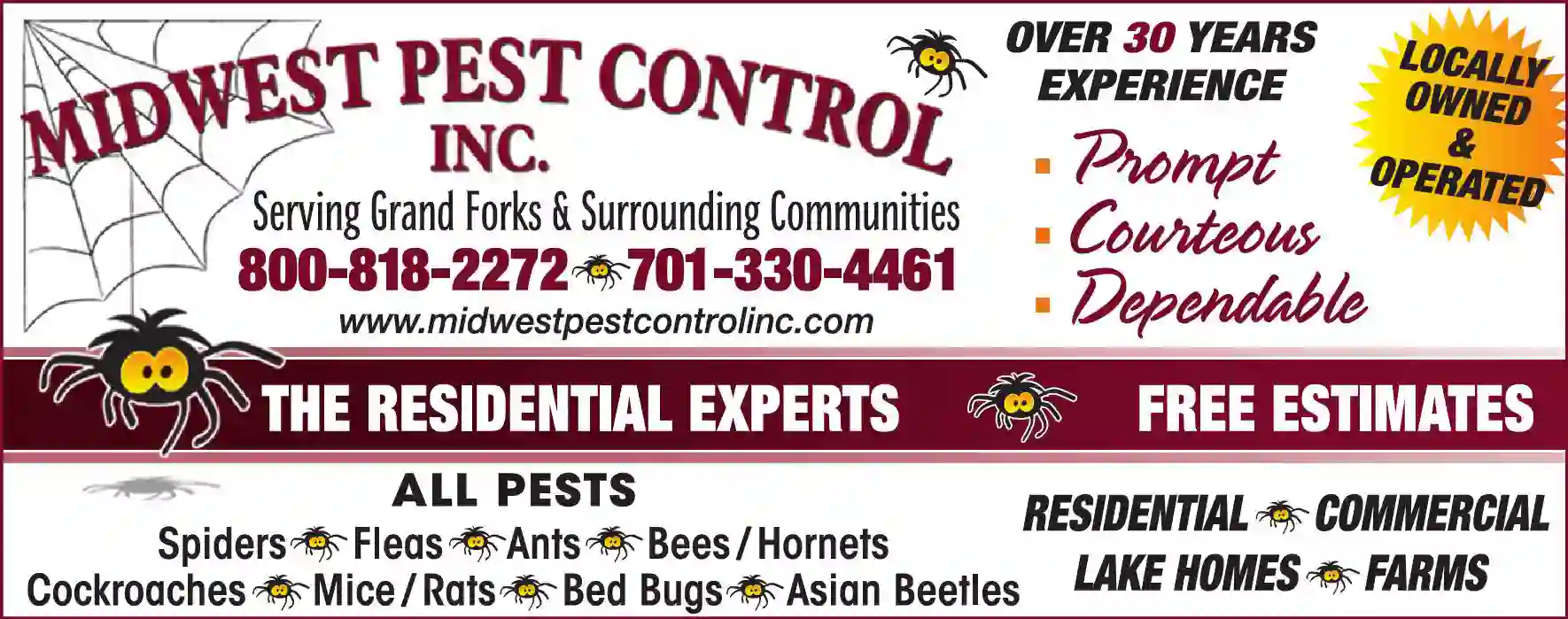 Pest Control Services print ad for Midwest Pest Control Inc