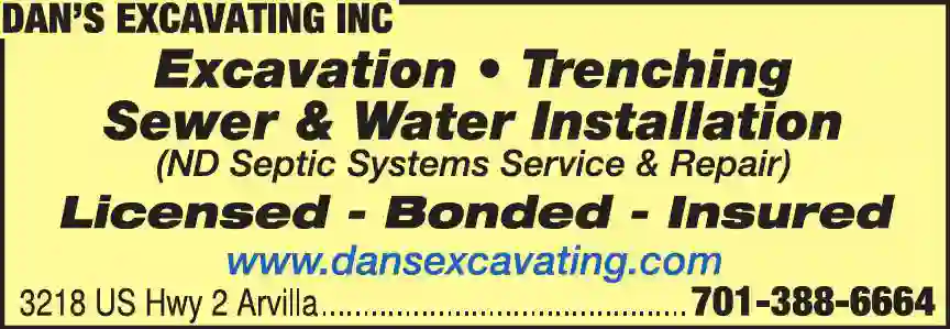 Excavating Contractors print ad for Dan's Excavating Inc