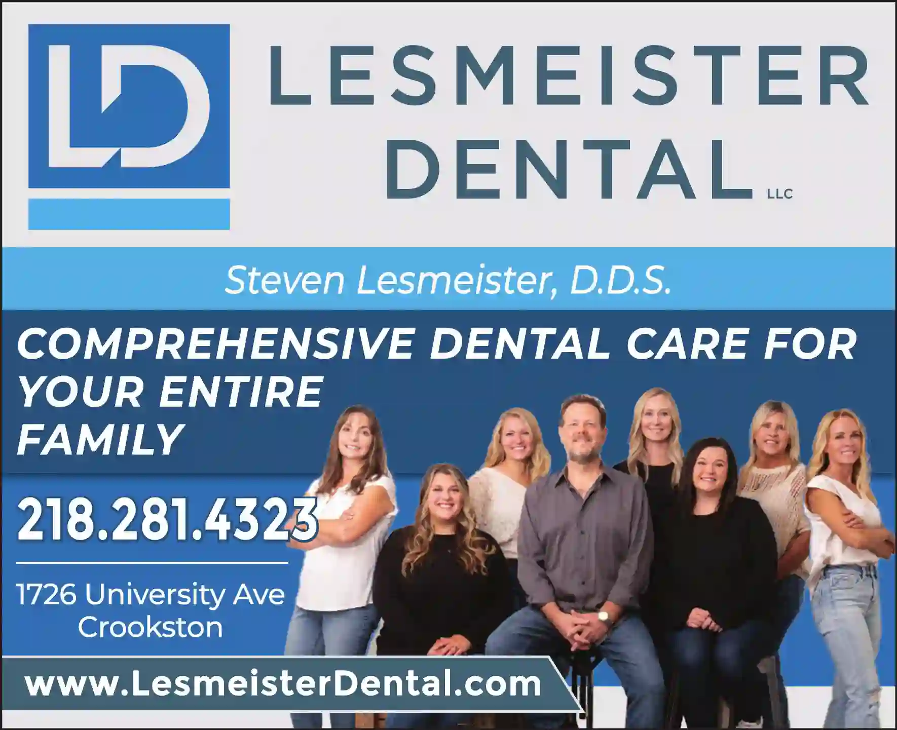 Dentists print ad for Lesmeister Dental LLC