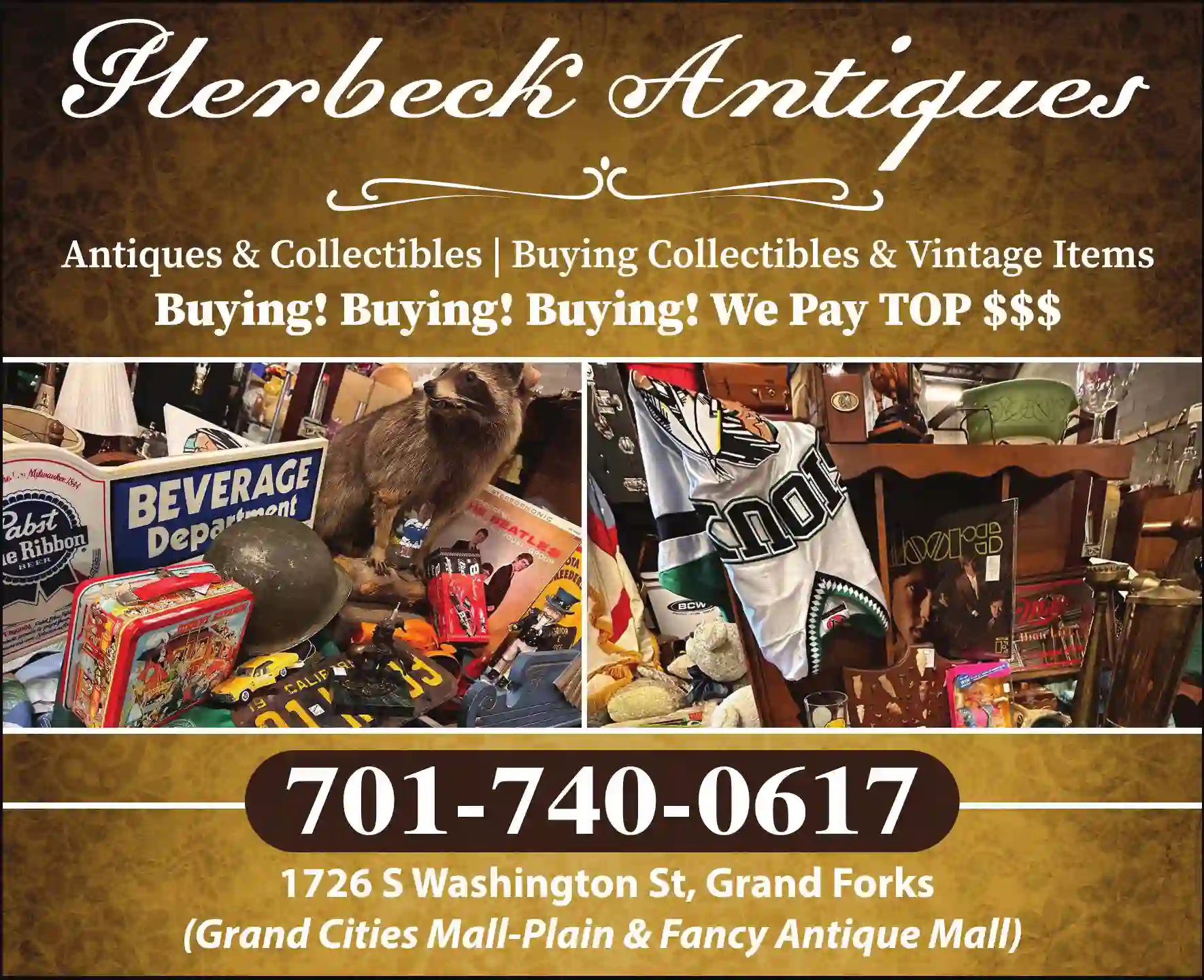 Antiques - Dealers print ad for Herbeck Antiques