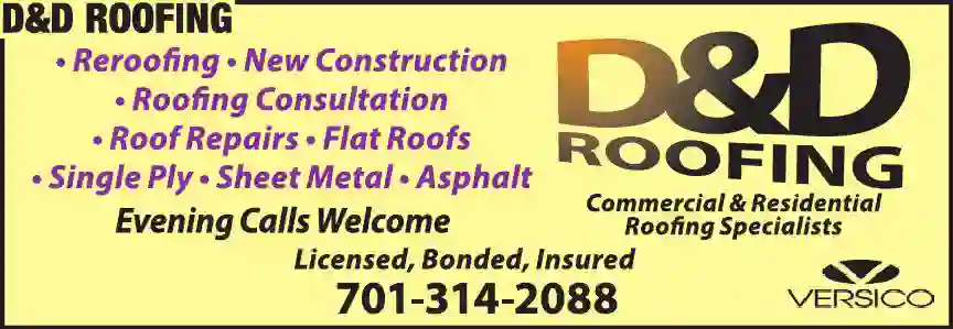 Roofing Contractors print ad for D & D Roofing