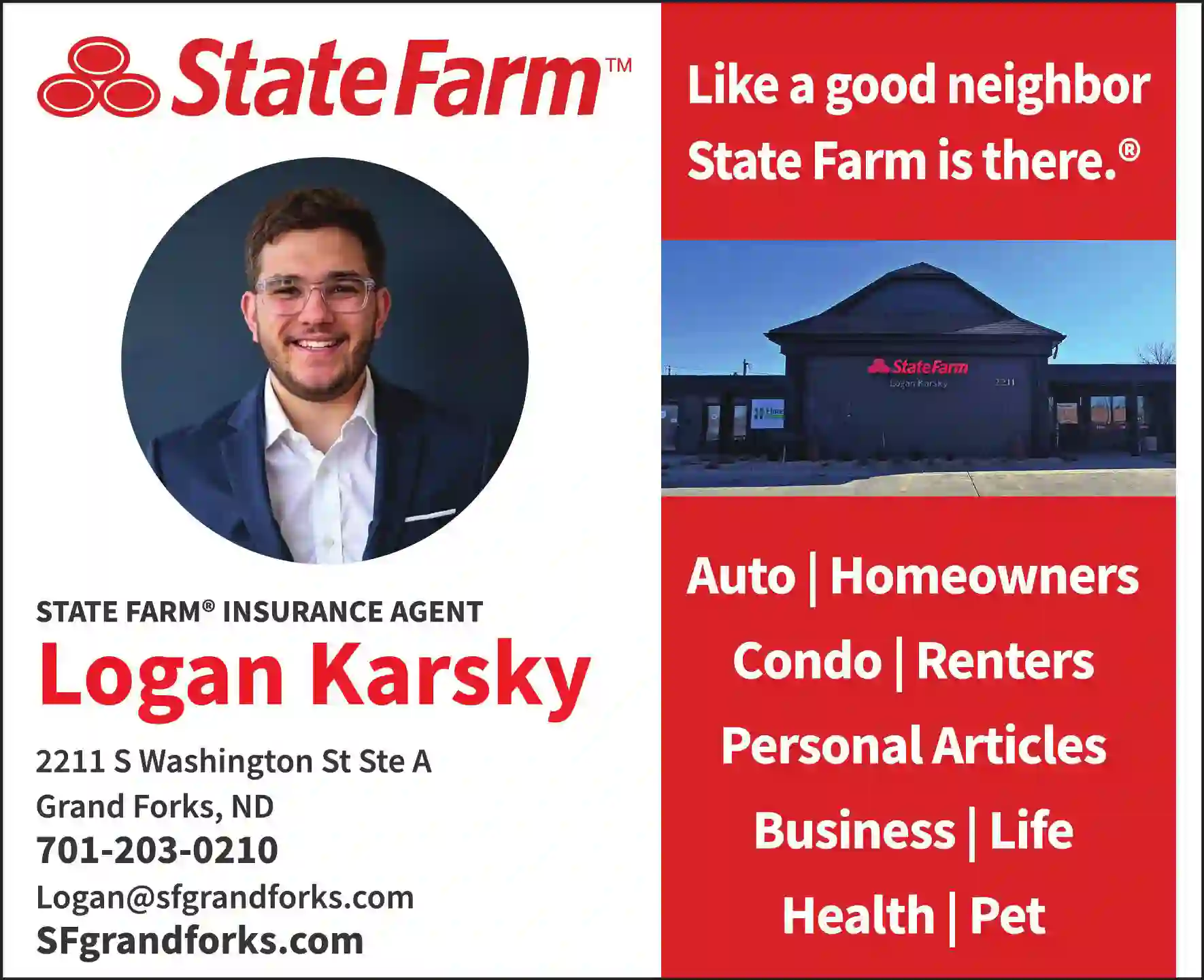 Insurance print ad for State Farm Insurance-Logan Karsky