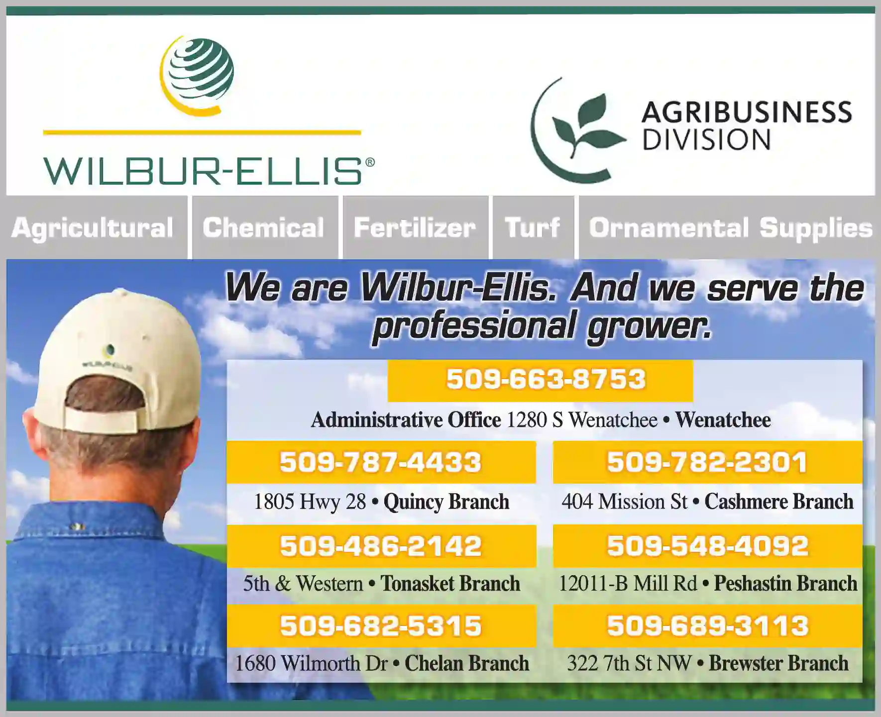 Orchards - Equipment & Supplies print ad for Wilbur Ellis Co