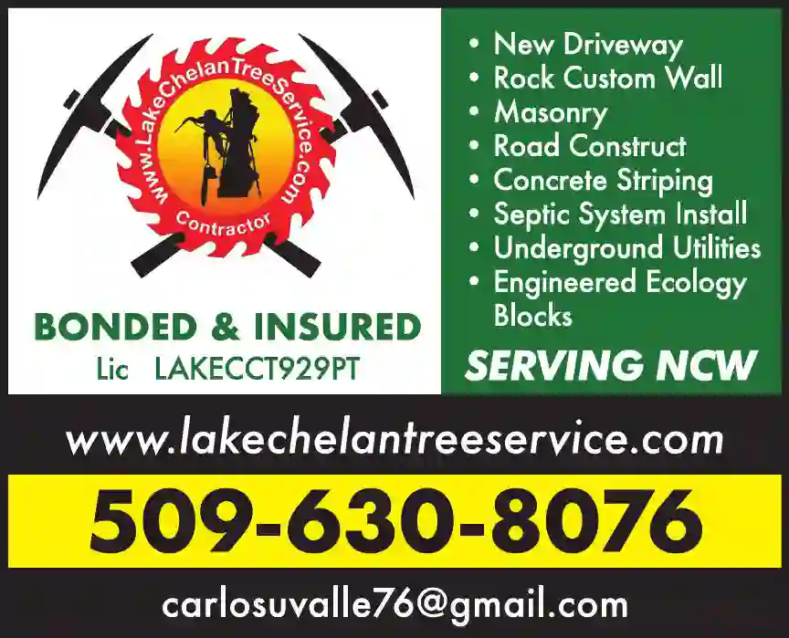 Excavating Contractors print ad for Lake Chelan Tree Service