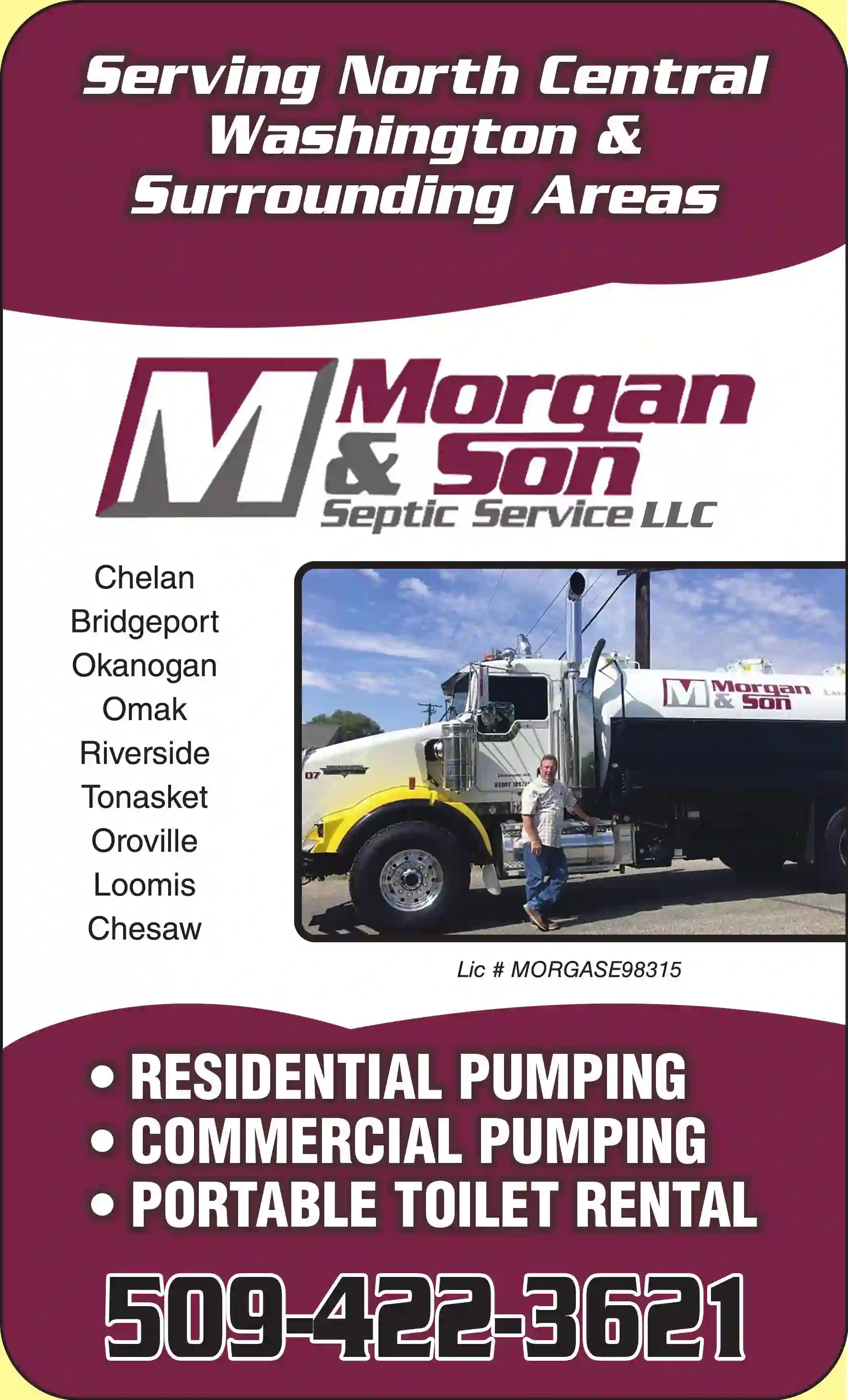 Septic Tanks & Systems - Cleaning print ad for Morgan & Son Septic Service LLC
