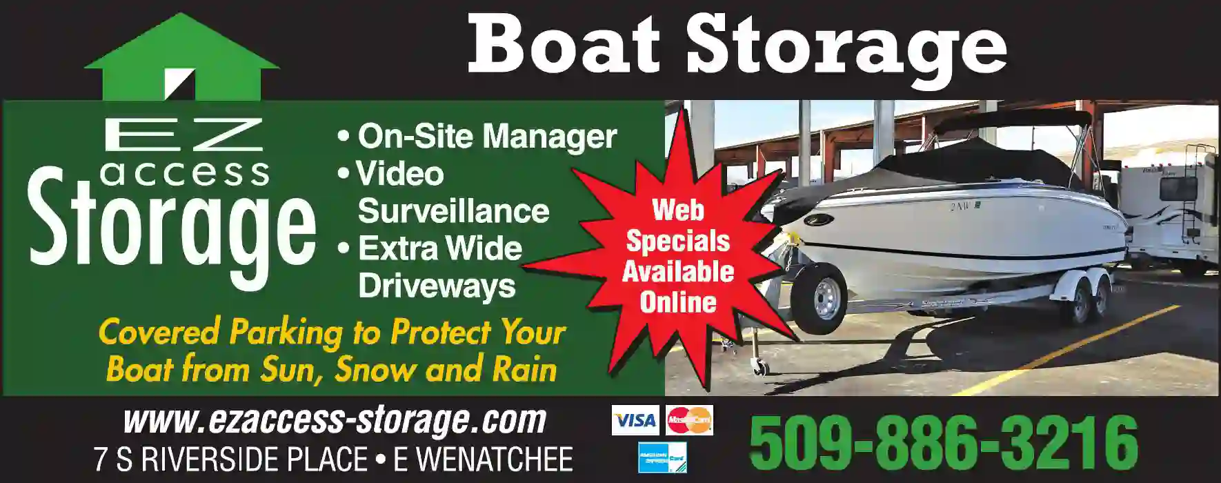Boat Storage print ad for EZ Access Storage