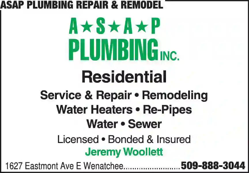 Contractors - Remodel & Repair print ad for ASAP Plumbing Repair & Remodel