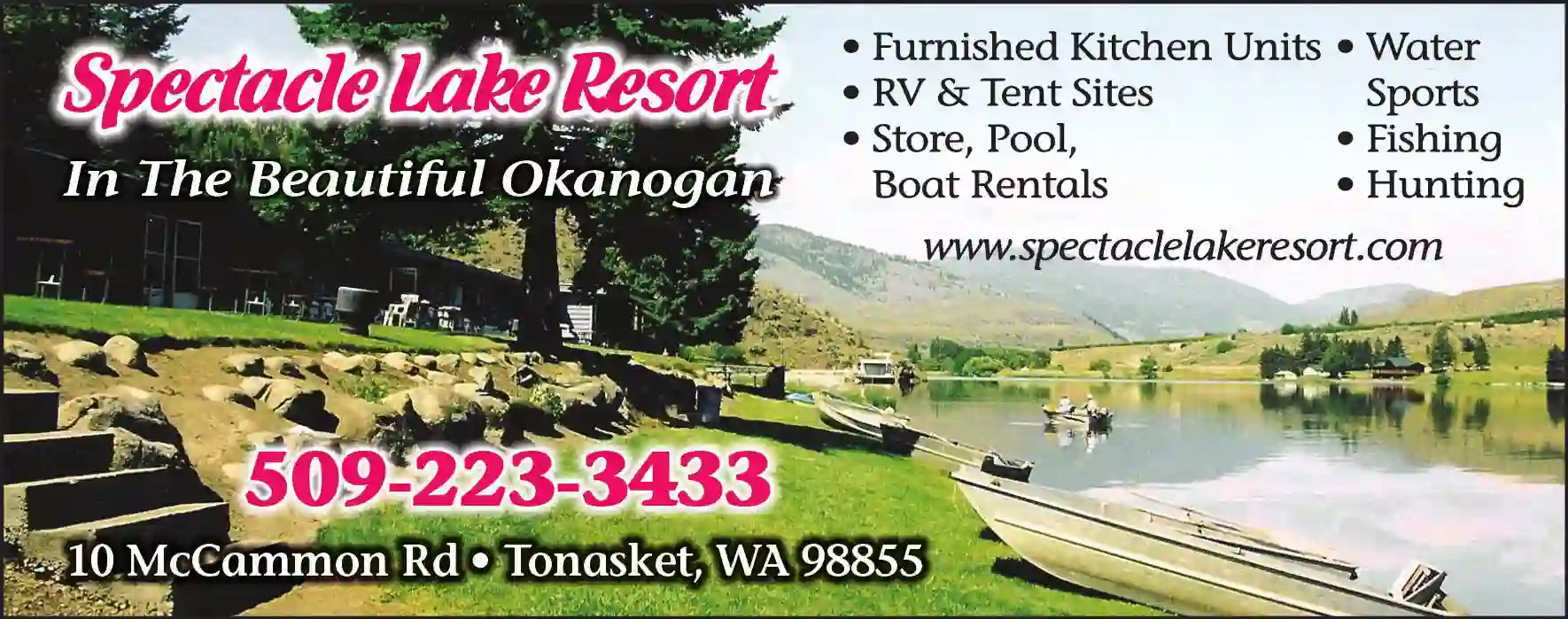 Resorts print ad for Spectacle Lake Resort
