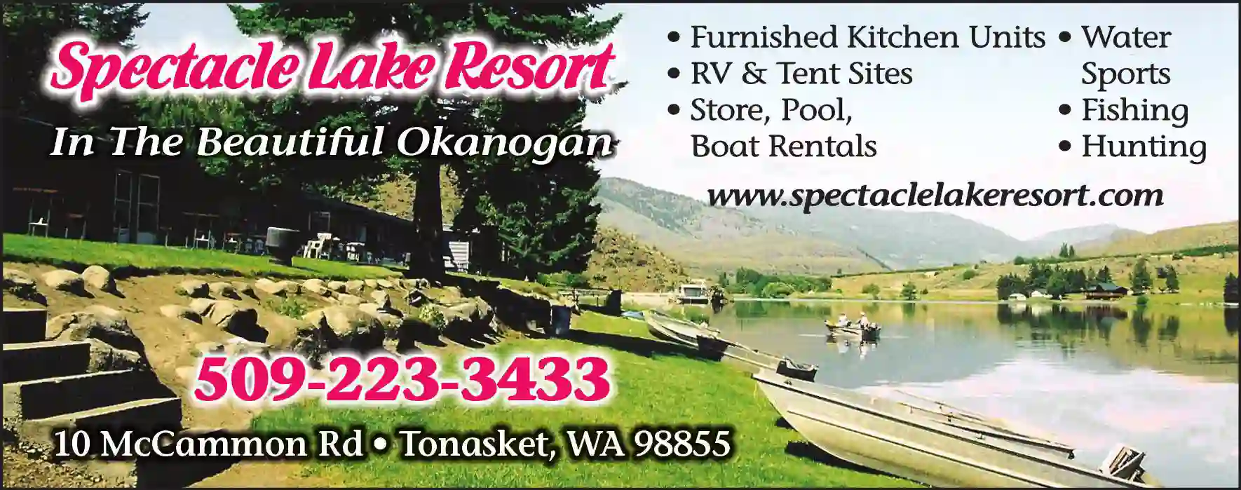 Campgrounds print ad for Spectacle Lake Resort