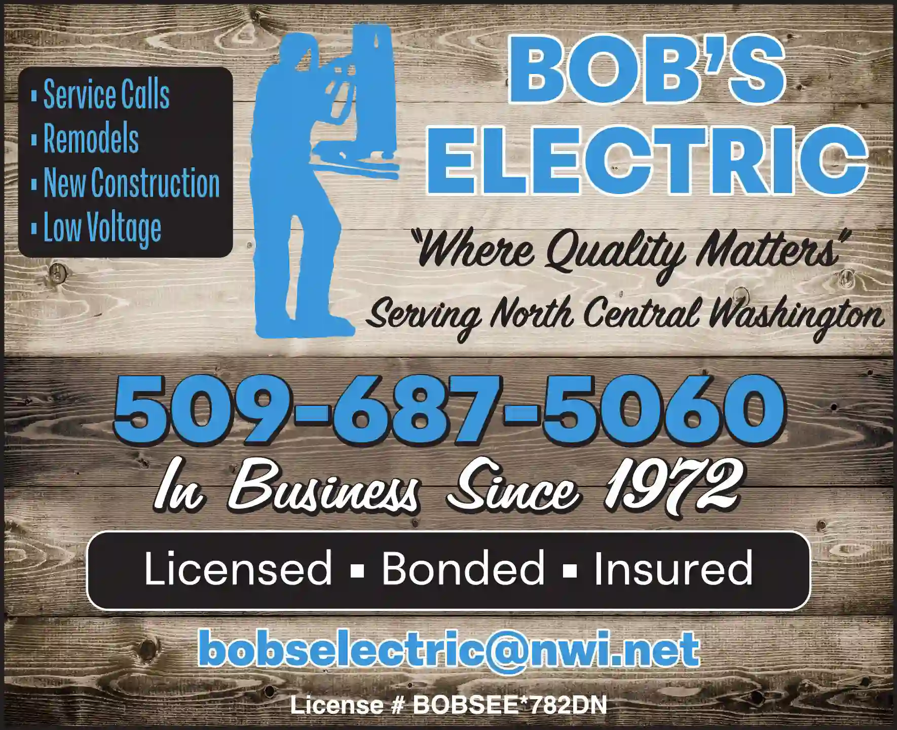 Electric Contractors print ad for Bob's Electric
