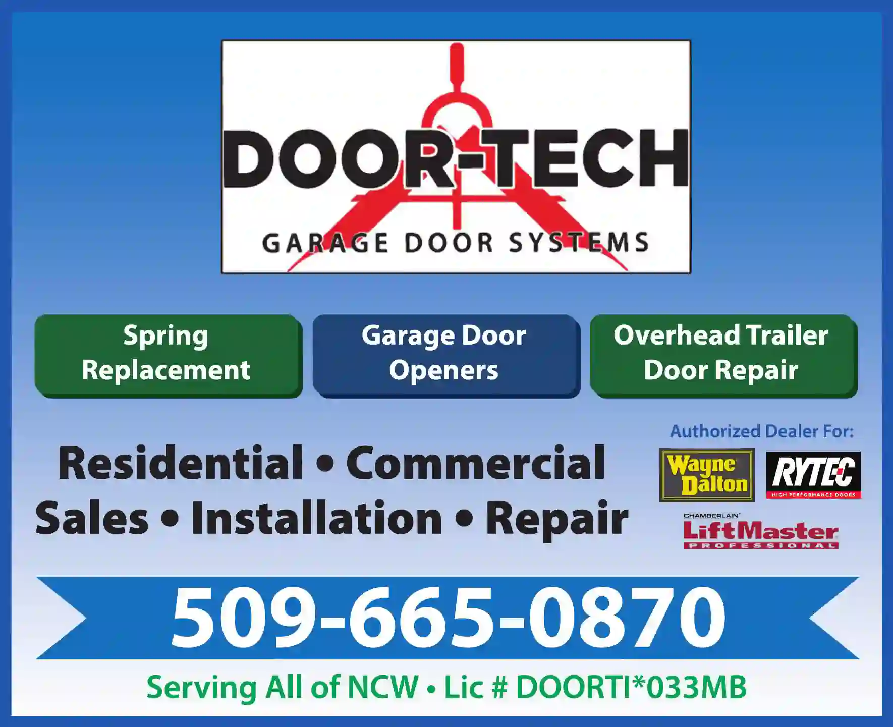 Garage Doors & Openers print ad for Door-Tech