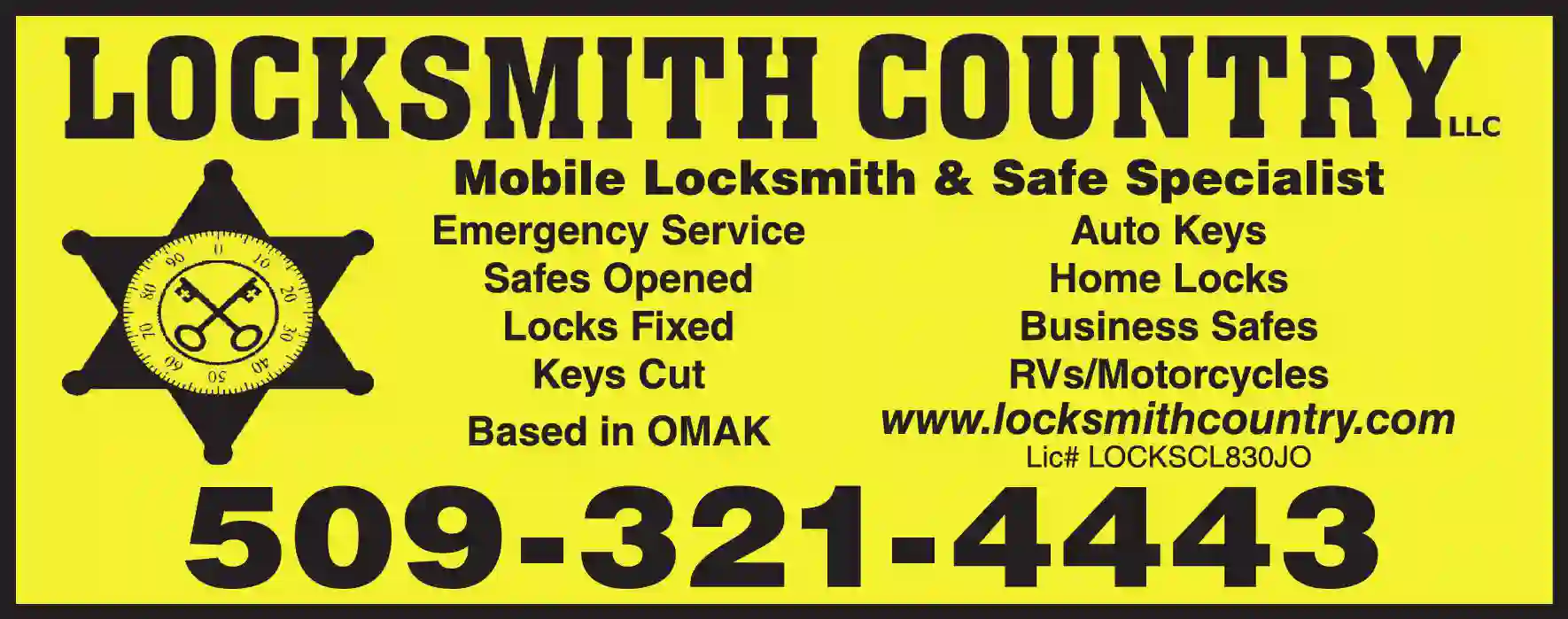 Locks & Locksmiths print ad for Locksmith Country LLC