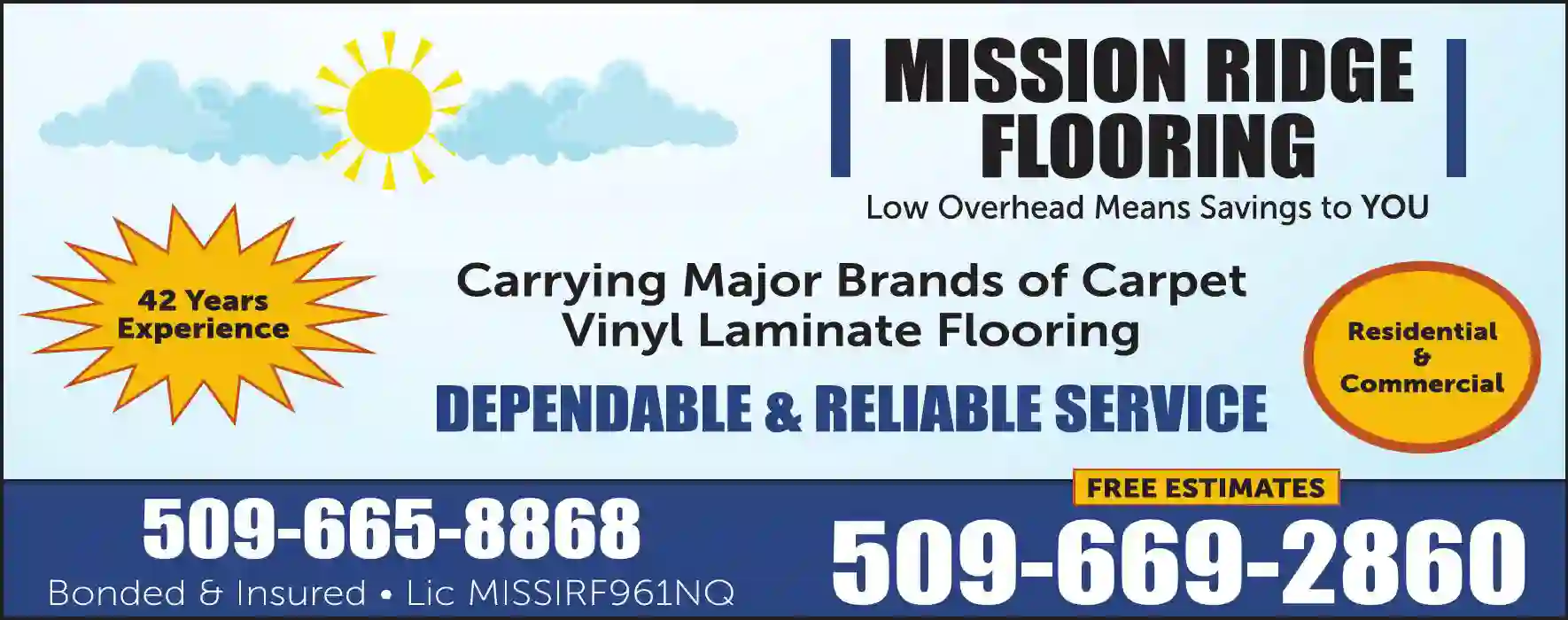 Floor Coverings - Retail print ad for Mission Ridge Flooring