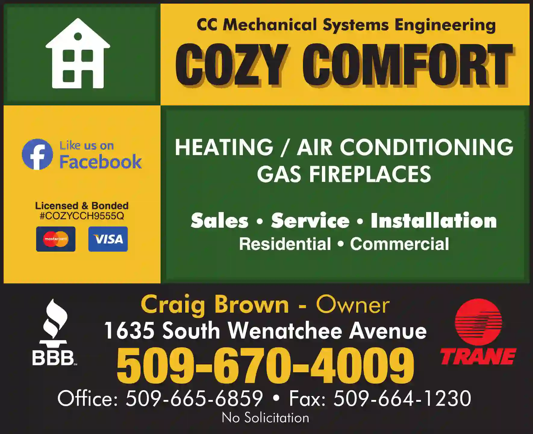 Heating Contractors print ad for Cozy Comfort
