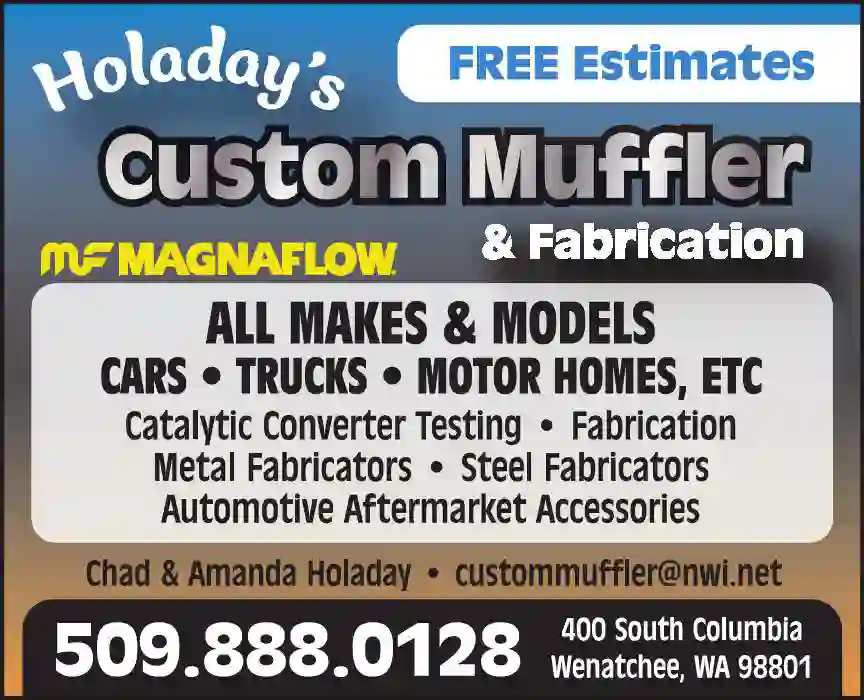 Mufflers & Exhaust Systems print ad for Holaday's Custom Muffler & Fabrication
