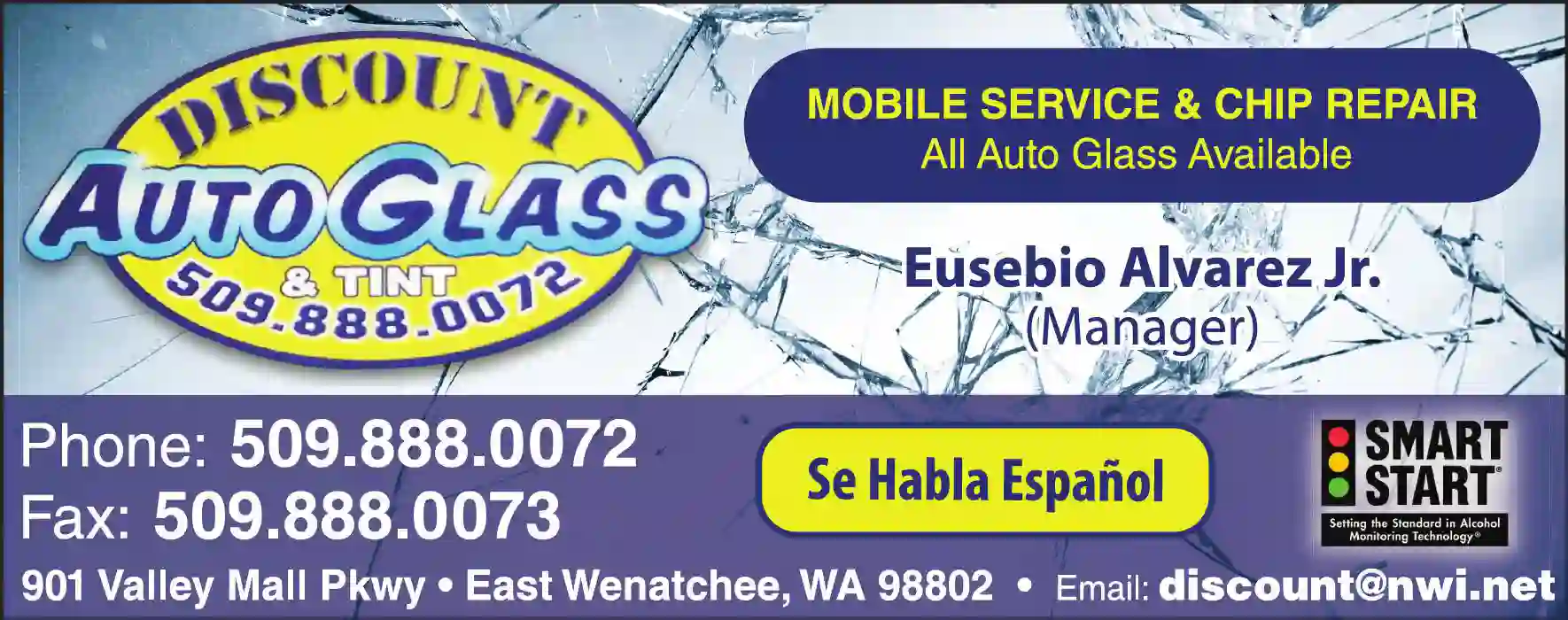 Glass - Auto, Plate, Window print ad for Discount Auto Glass