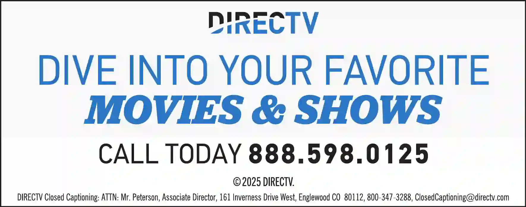 Cable Television Service print ad for DirecTV