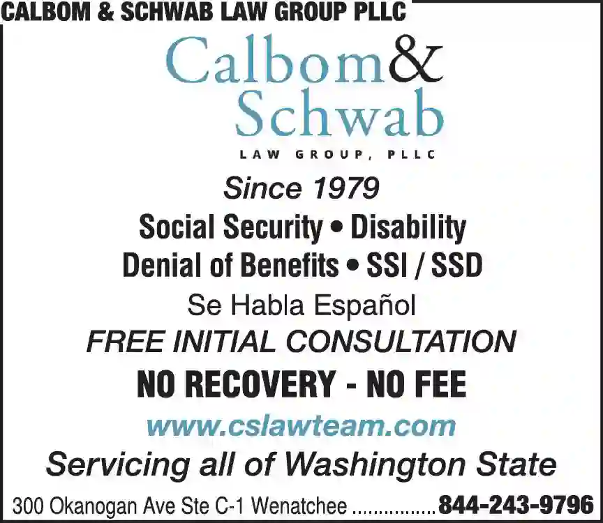 Attorneys - Social Security print ad for Calbom & Schwab Law Group PLLC