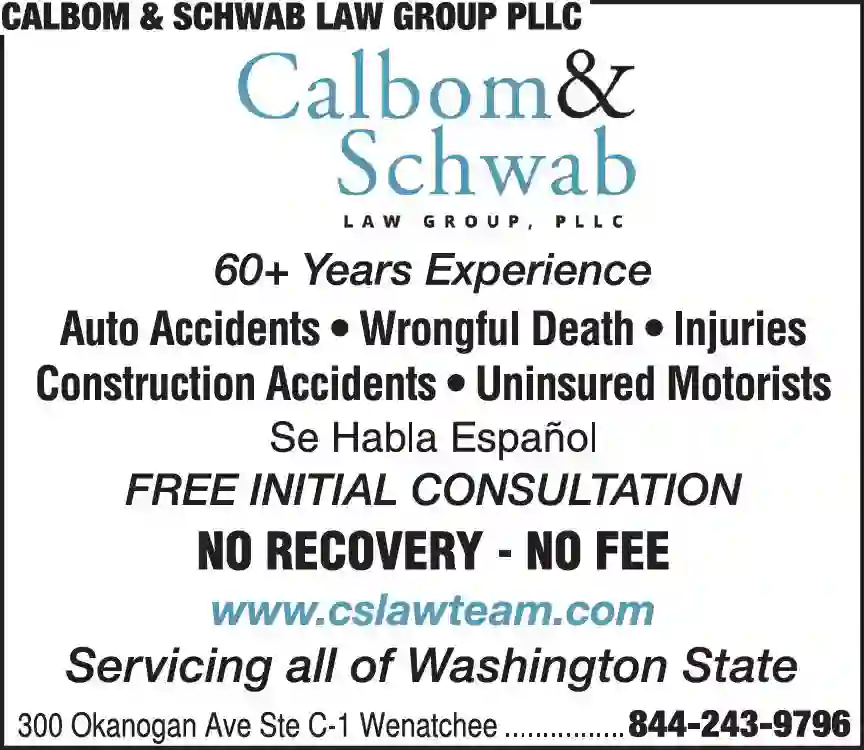 Attorneys - Insurance print ad for Calbom & Schwab Law Group PLLC