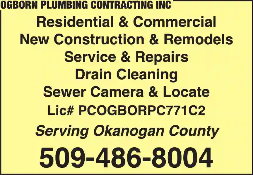 Plumbing Contractors print ad for Ogborn Plumbing Contracting Inc