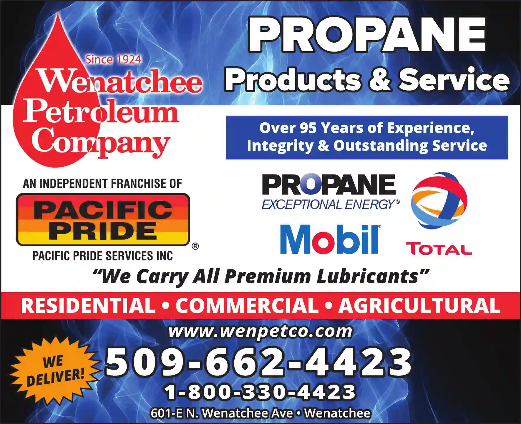 Propane print ad for Wenatchee Petroleum Company