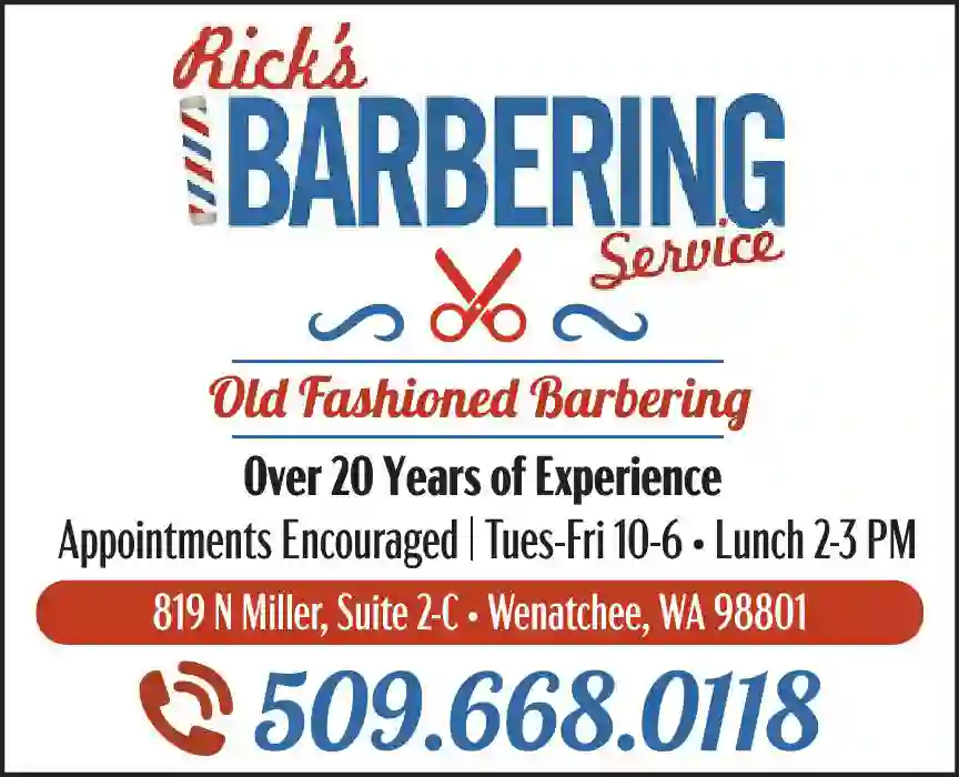 Barbers print ad for Rick's Barbering Service