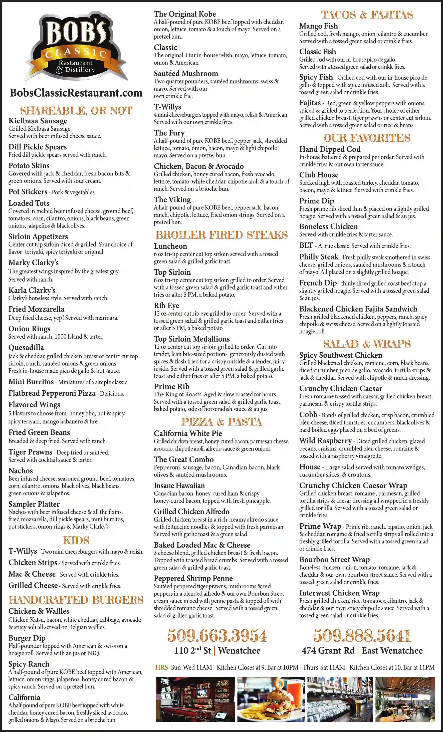 Restaurants print ad for Bob's Classic Restaurant & Distillery