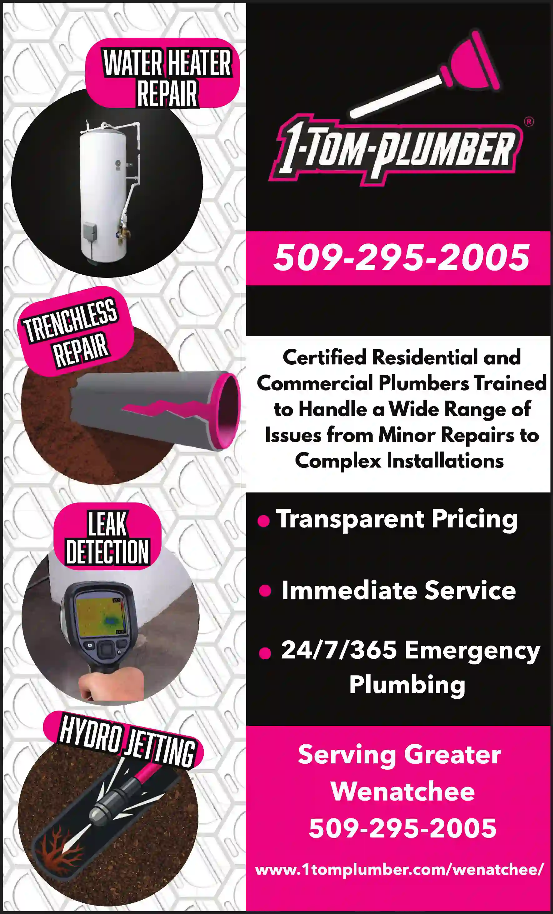 Plumbing Contractors print ad for 1 Tom Plumber