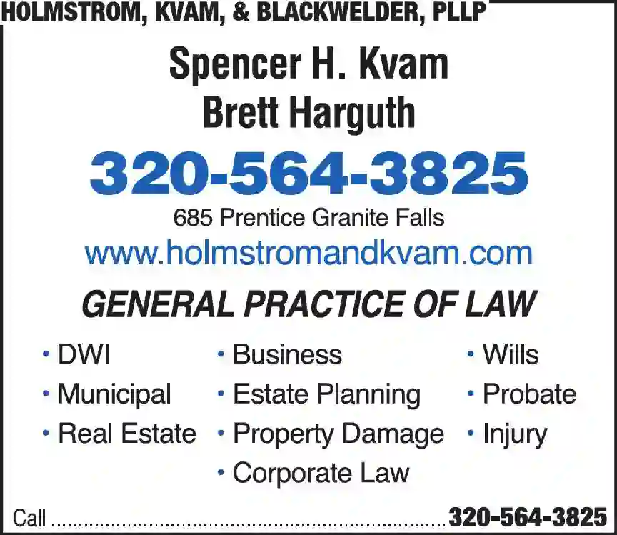 Attorneys print ad for Holmstrom Kvam & Blackwelder PLLP