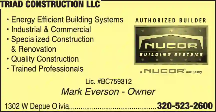 Buildings - Metal print ad for Triad Construction LLC