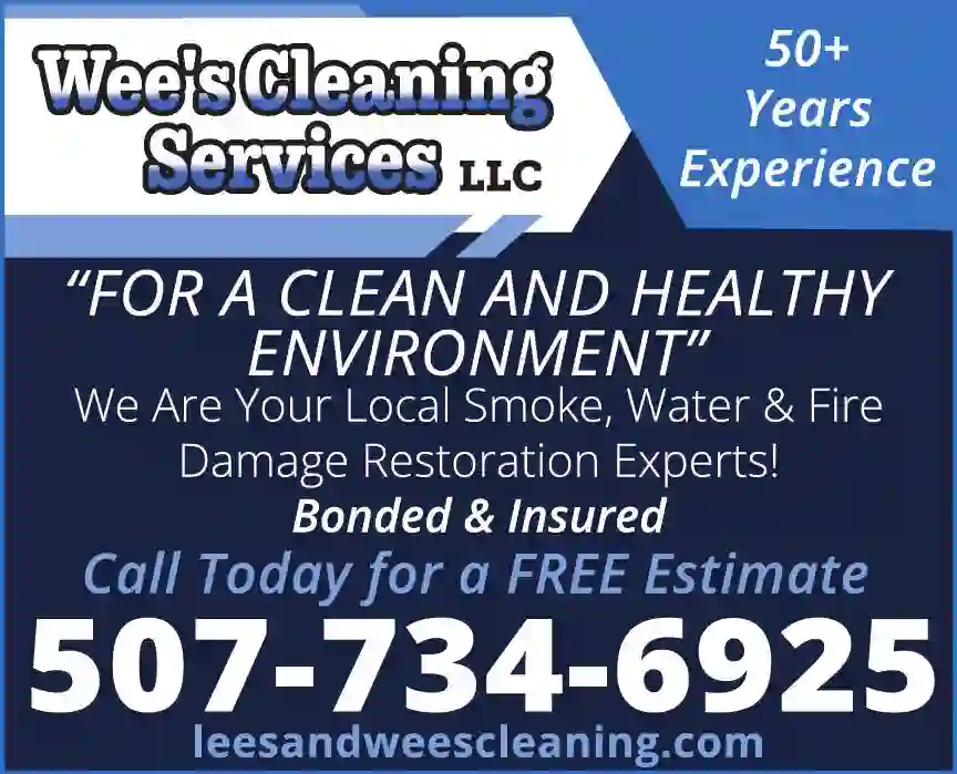 Water & Fire Damage Restoration print ad for Wee's Cleaning Services LLC