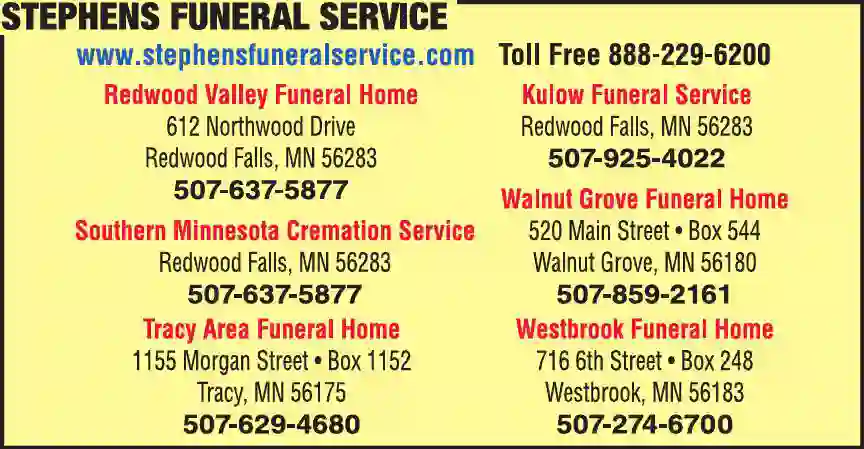 Cremation Services print ad for Stephens Funeral Service