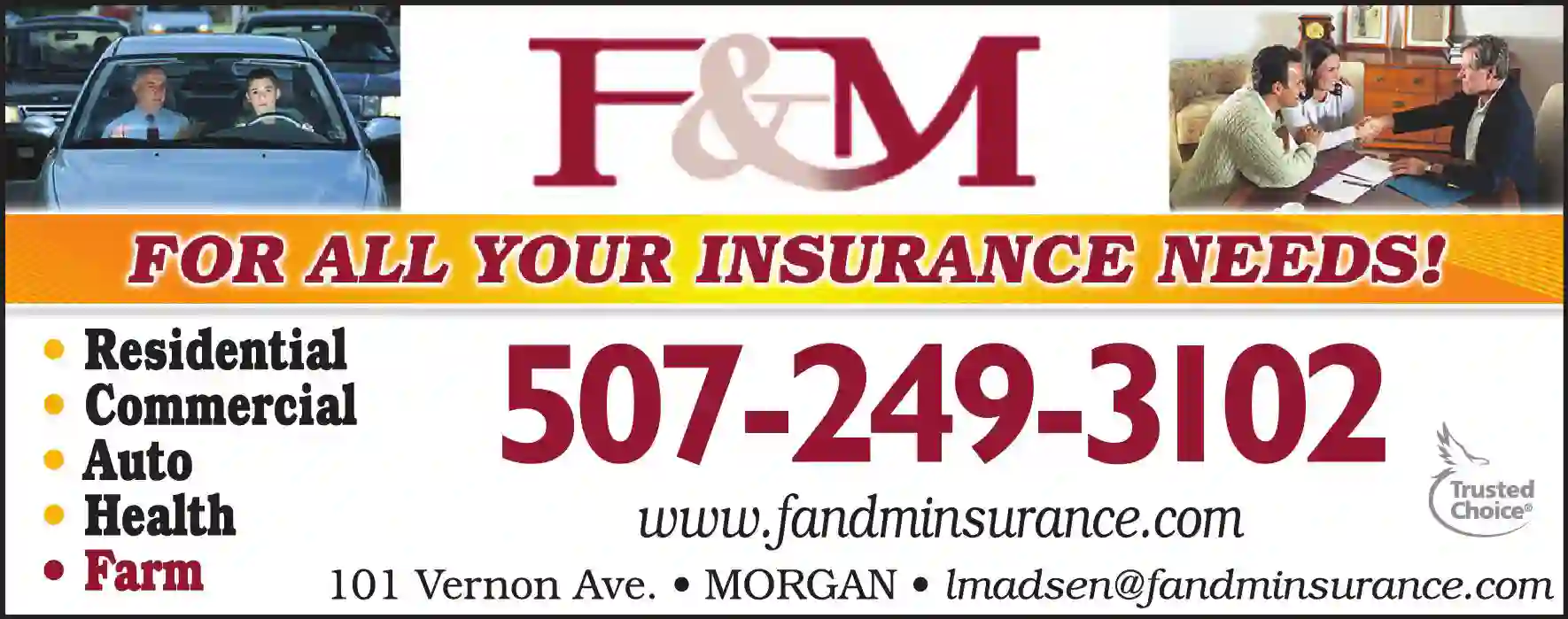 Insurance print ad for F & M Insurance Agency