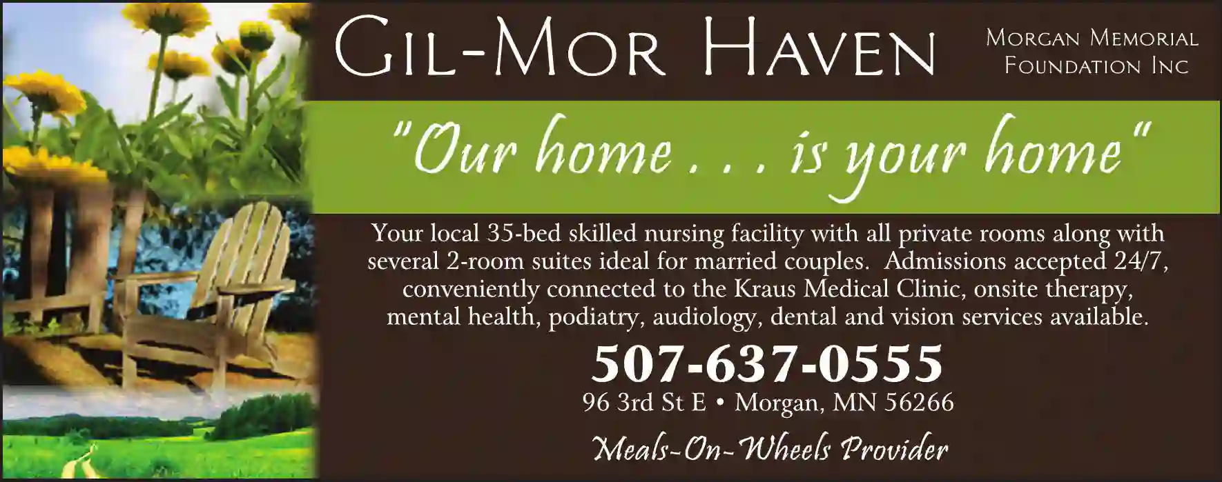 Nursing Homes print ad for Gil-Mor Manor Nursing Home