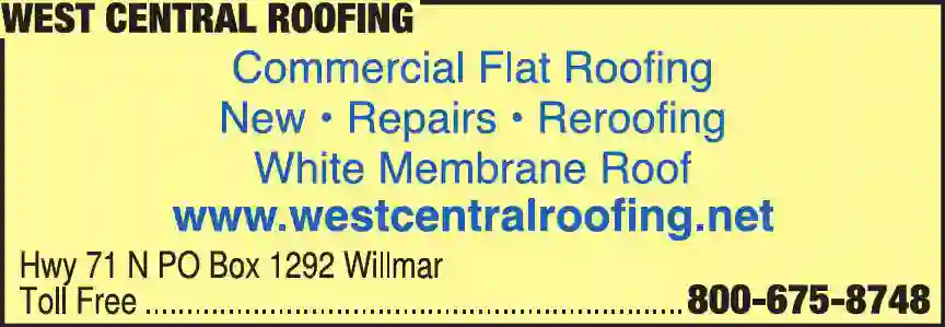 Roofing Contractors print ad for West Central Roofing