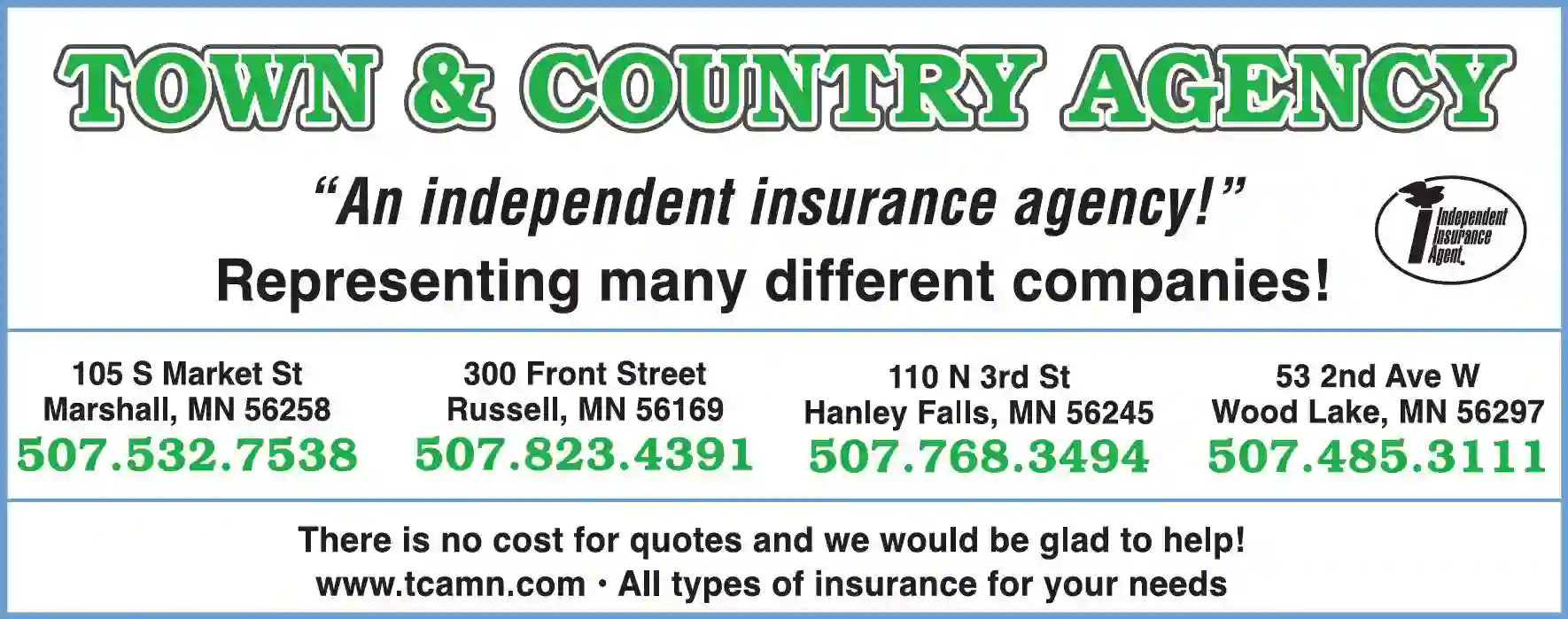 Insurance print ad for Town & Country Agency