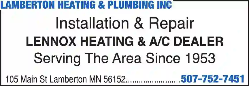 Heating Contractors print ad for Lamberton Heating & Plumbing Inc