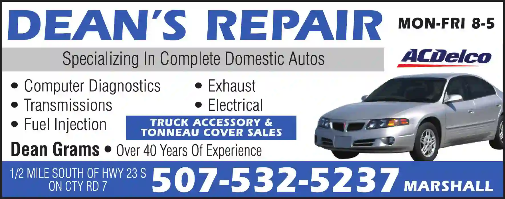 Auto Repair & Service print ad for Dean's Repair