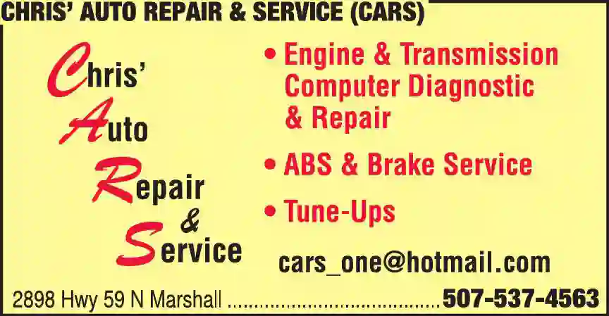 Auto Repair & Service print ad for Chris' Auto Repair & Service (CARS)