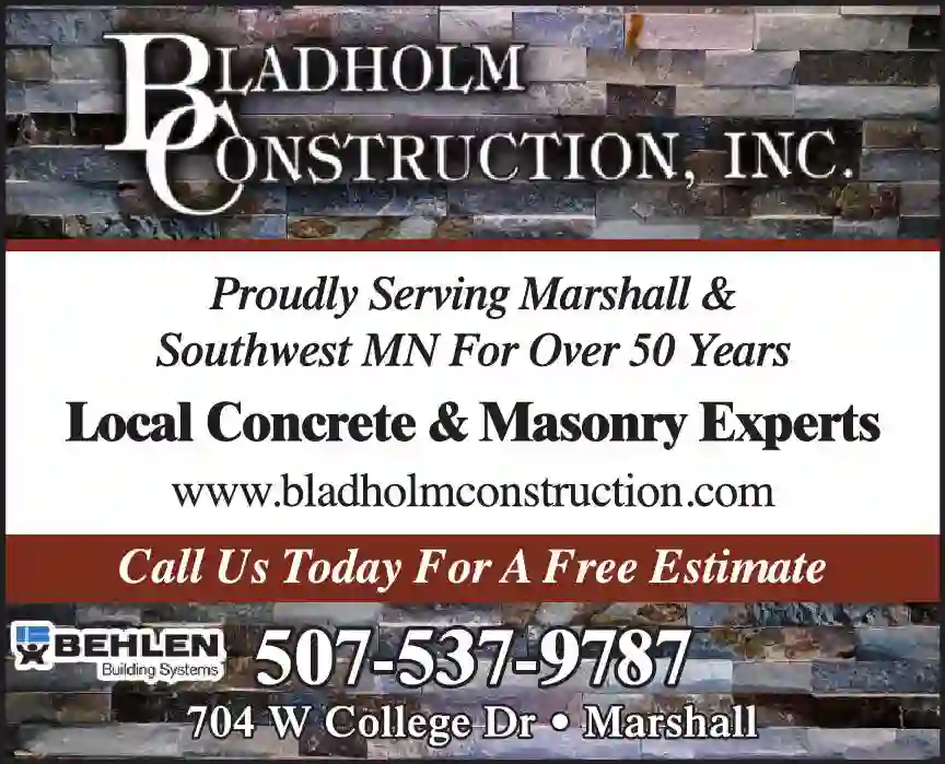 Mason Contractors print ad for Bladholm Construction Inc